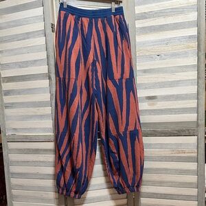 FP Movement by Free People Blue and Orange Striped Pants